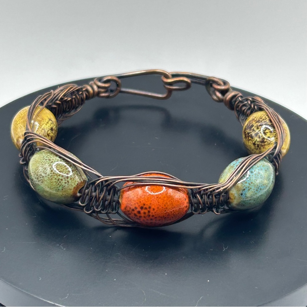 Artisan Copper-Wire Wrap Cuff Bracelet*